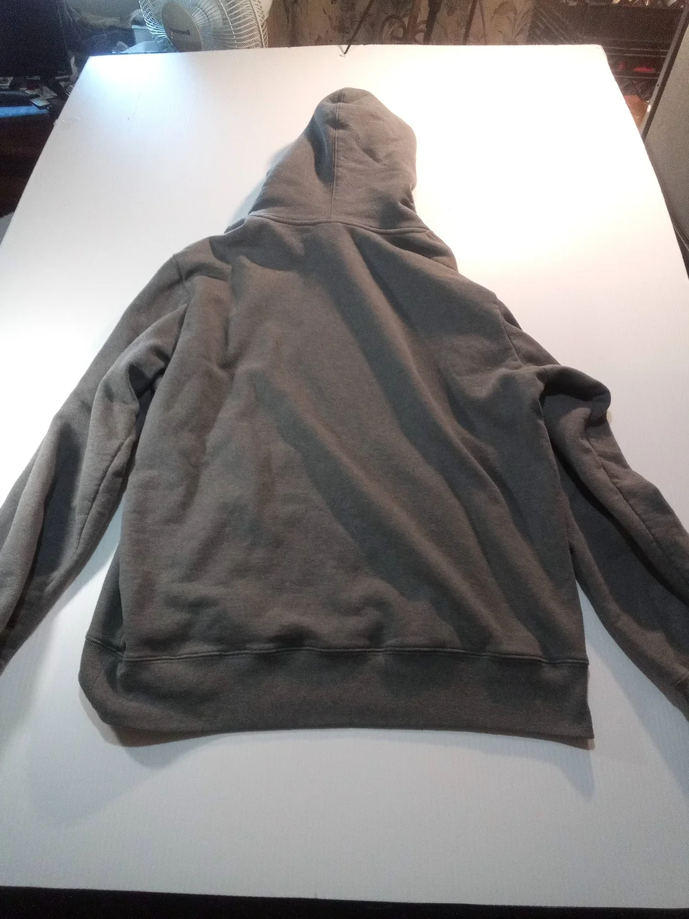 The North Face Men’s Pullover Hoodie Graphic Logo Fleece Cotton Gray/Yellow L